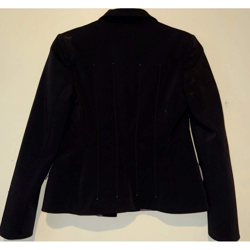 Prada Authentic Black Tyde Dye Pleated Elegant Black Women's Blazer - Picture 5 of 14